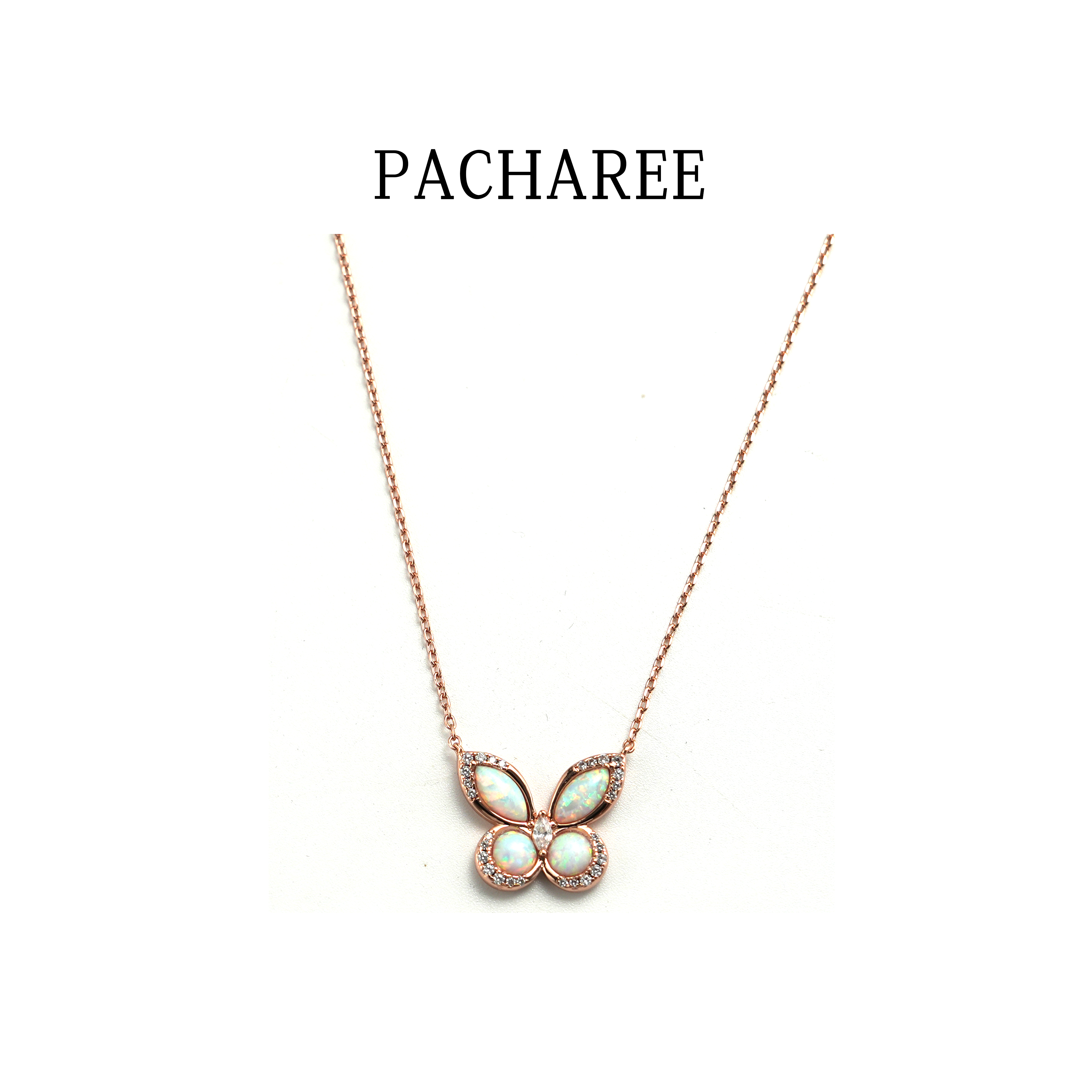 合金项链 PACHAREE蝴蝶项链-500066-1白