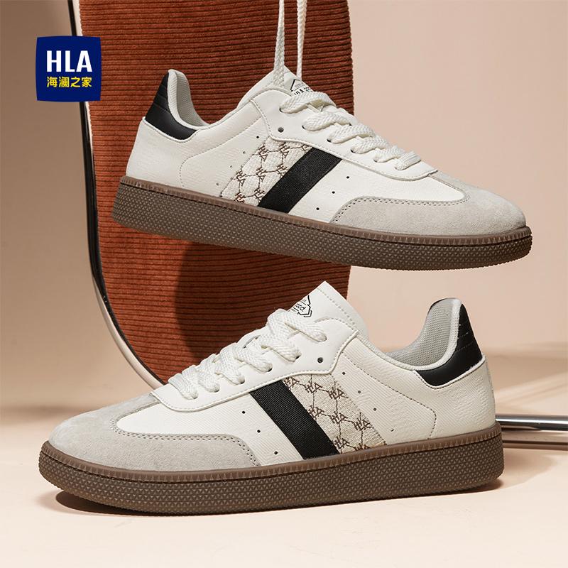 HLA/海澜之家2025夏季新款小众设计潮流运动软底防滑男士休闲板鞋