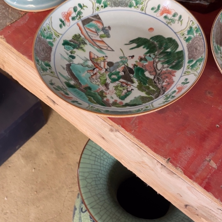 摆件抖*瓷器小盘子手工艺制作