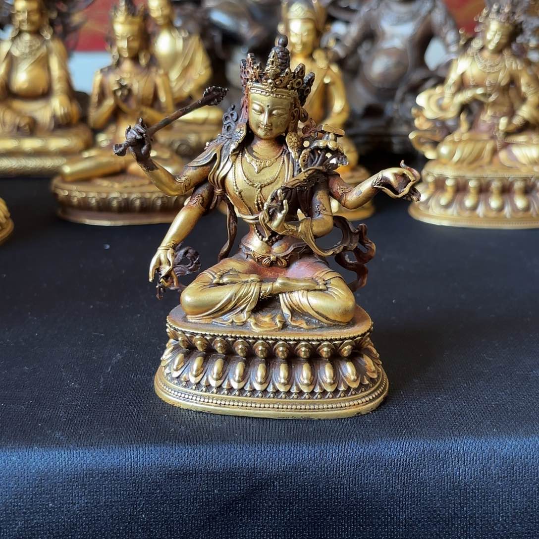 四臂文殊鎏金摆件