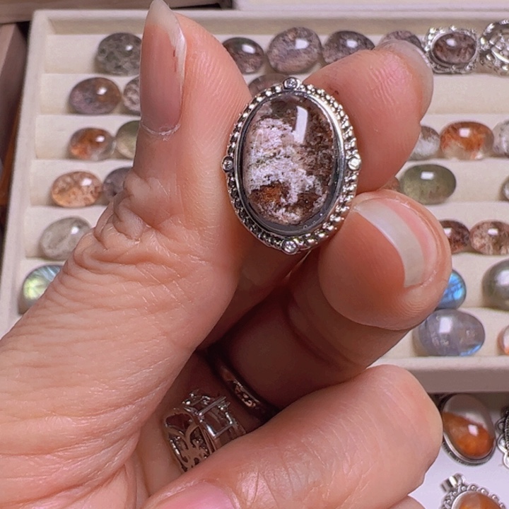 水晶手链银S800镀金镶嵌叭*子