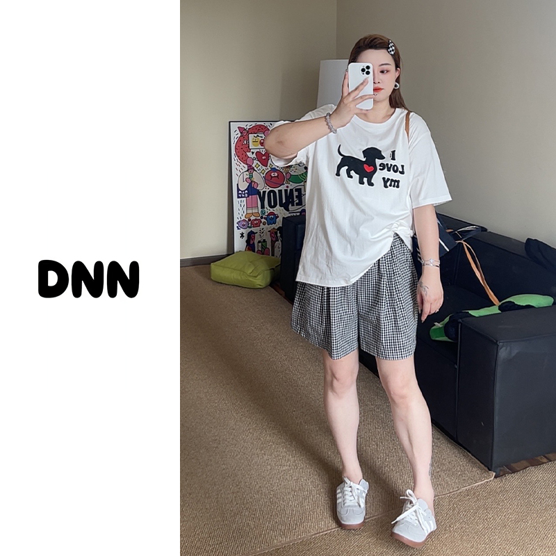 现货【大妮妮】大码汪汪队小狗2025新款宽松显瘦短袖T恤上衣5002