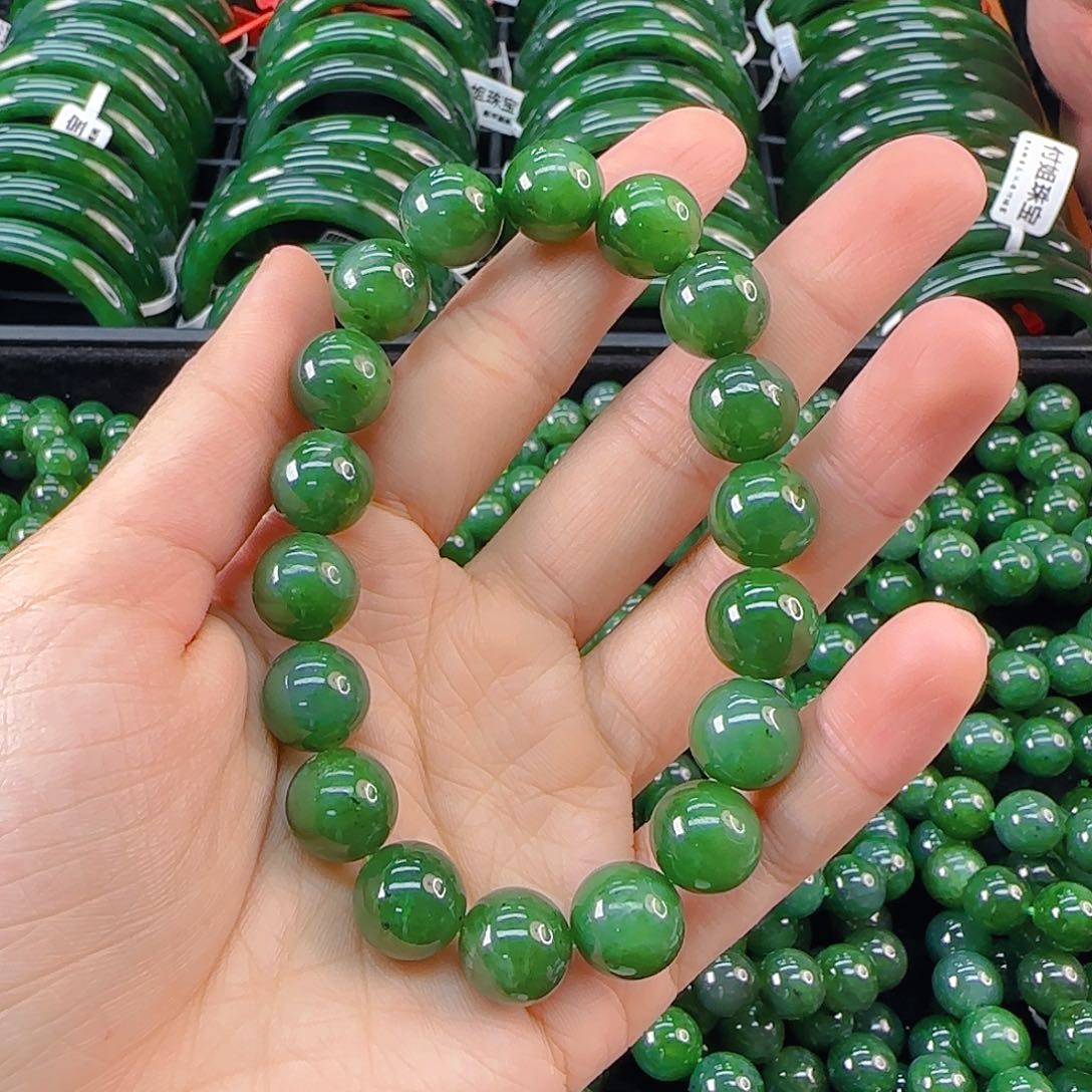 未镶嵌手链和田玉碧玉手串卡12