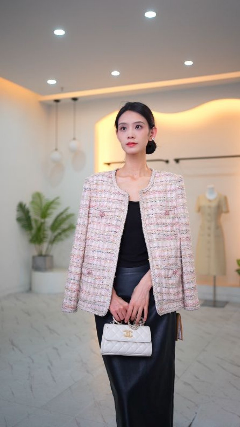 【桃花朵朵】CO家原创2025秋季新款桃花朵朵千金感百搭小香风外套