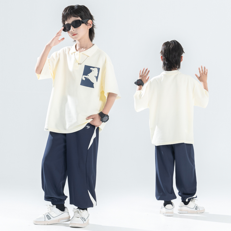 【POLO衫翻领套装】夏季男童套装短袖短裤夏装儿童中大童装潮