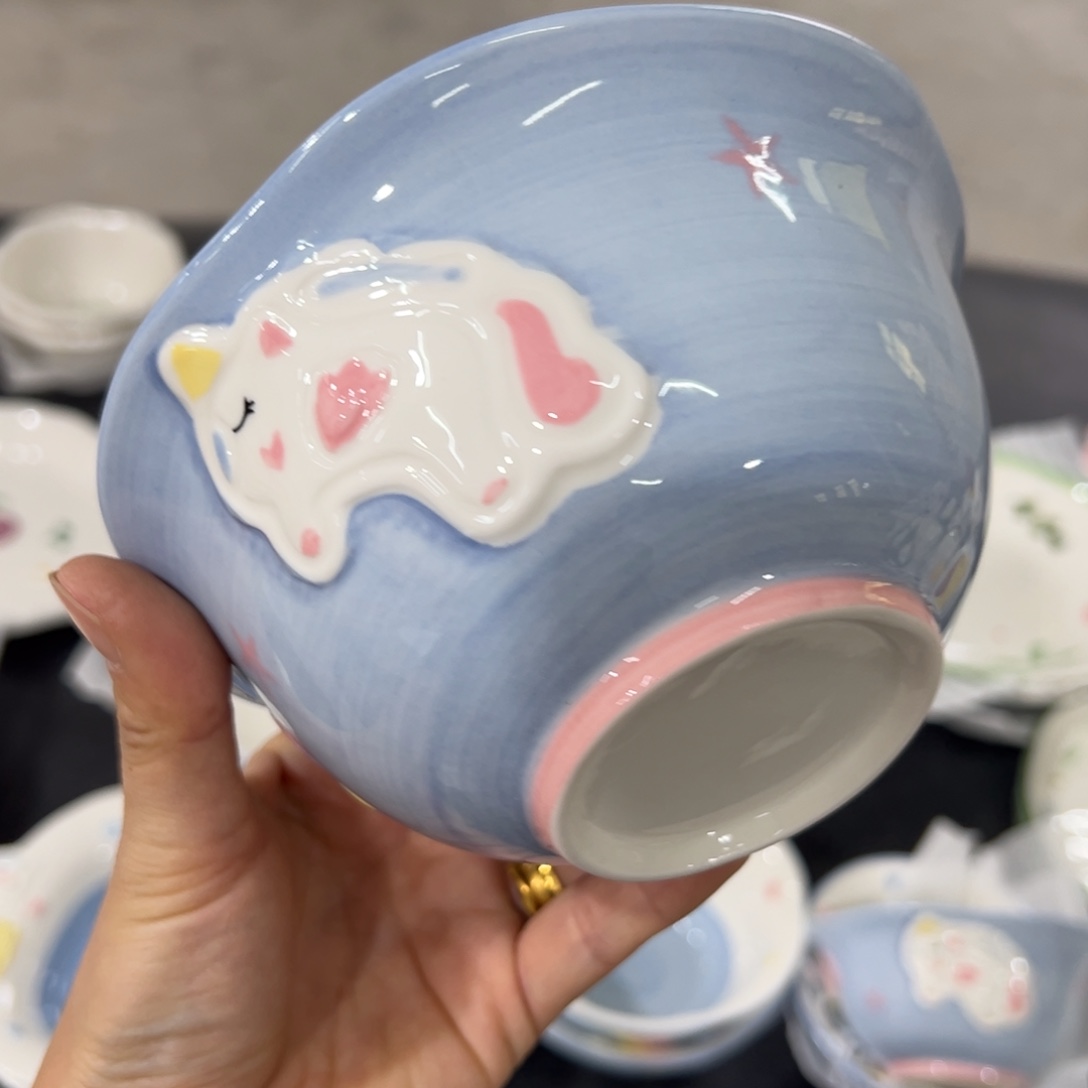 摆件陶高温陶瓷釉下彩正品！2个6寸