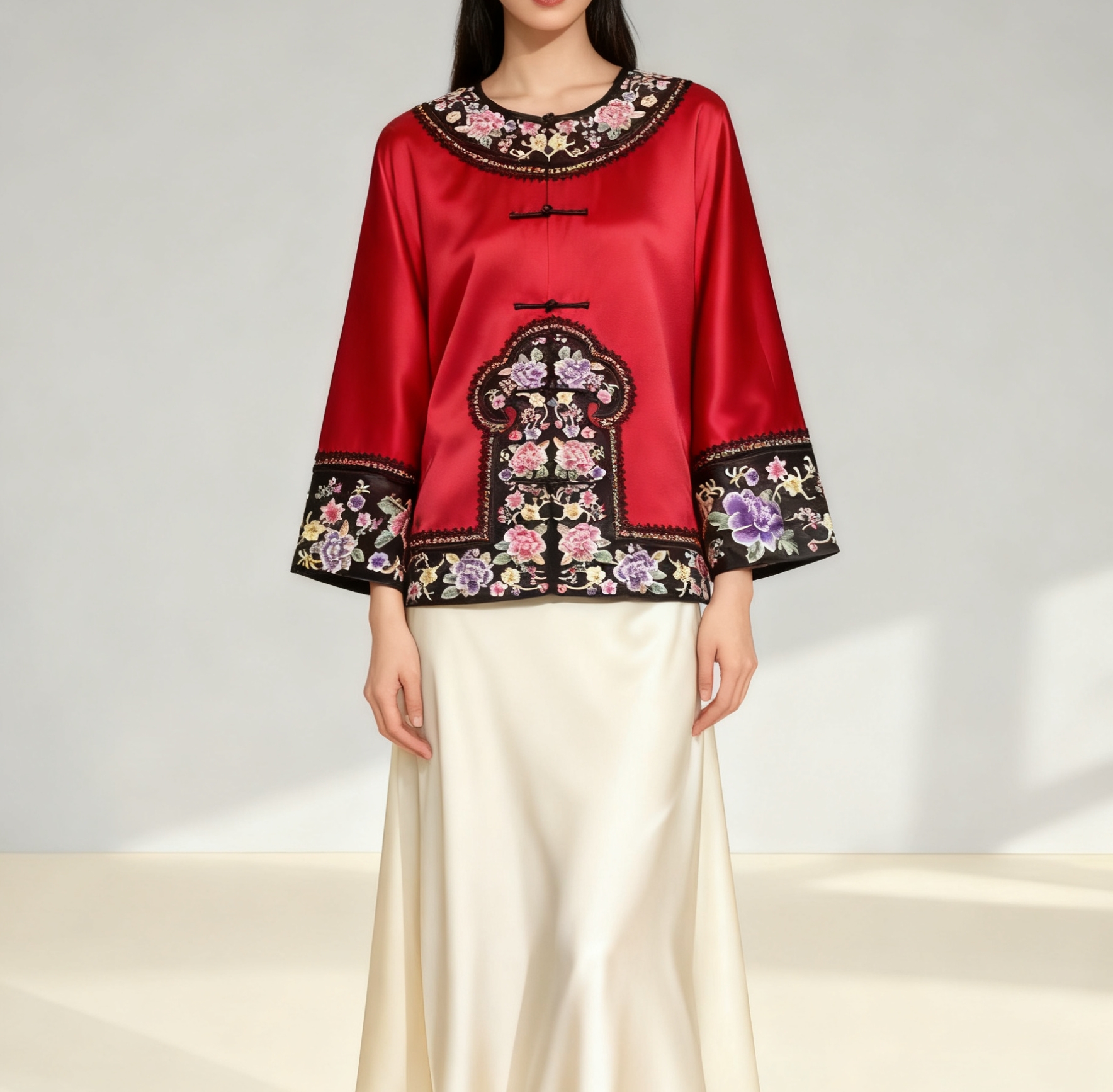 RONGRONG【醉月 · 棉服】醋酸刺绣适合参加重要聚会穿的外套9513