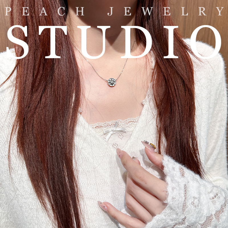 坠链均925银贝壳 预售925银贝壳星芒项链 FD10多样性发一颜色微差