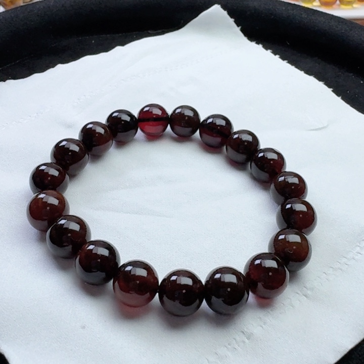 血珀手串未镶嵌3*2天然原矿缅甸琥珀