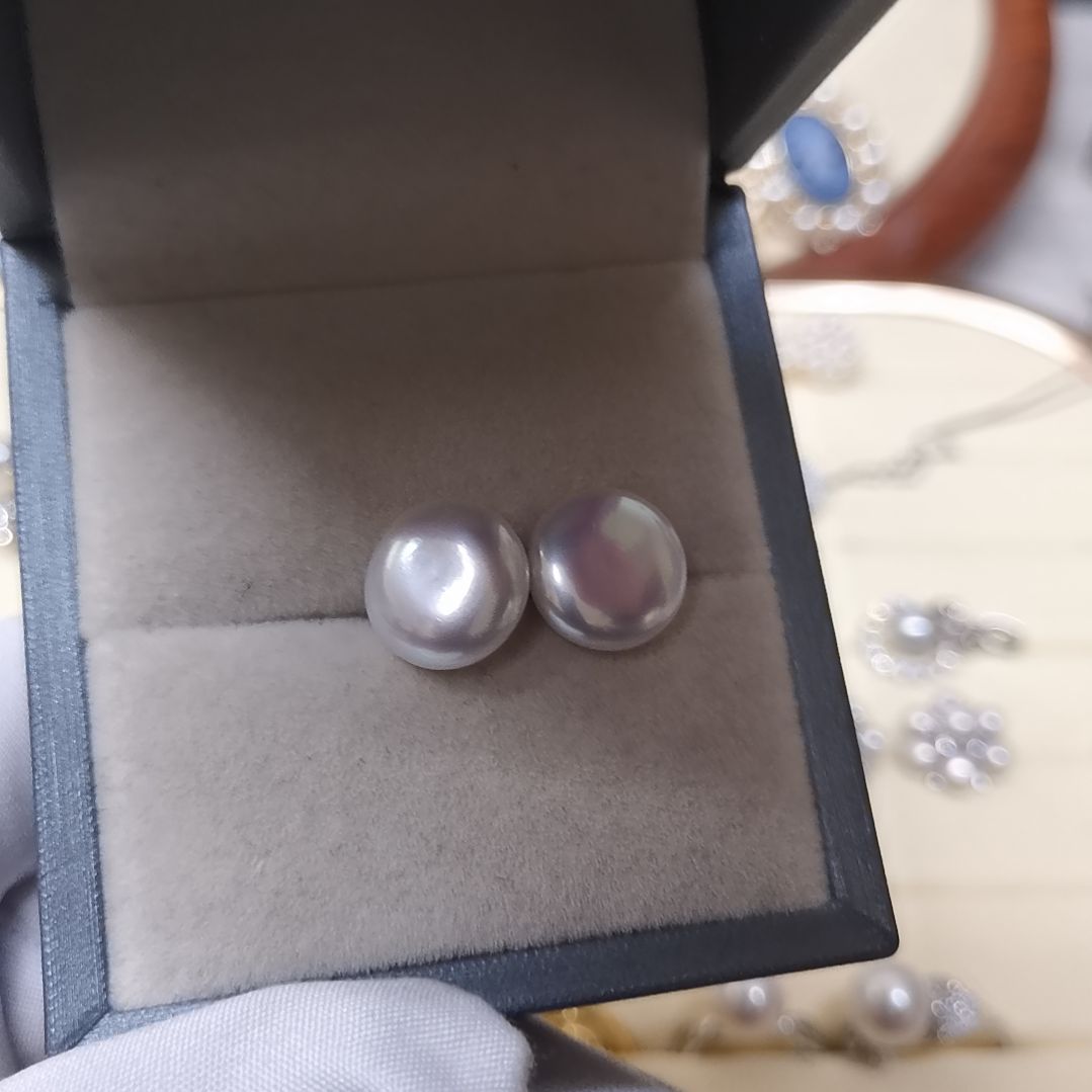 茉****银S925镶嵌淡水珍珠耳饰