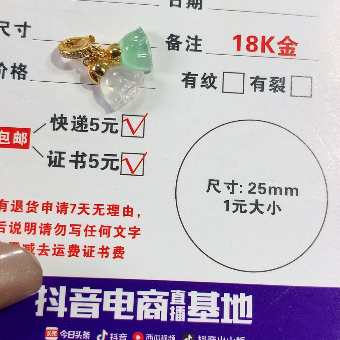 翡翠颈饰18K金镶嵌翡翠翡翠