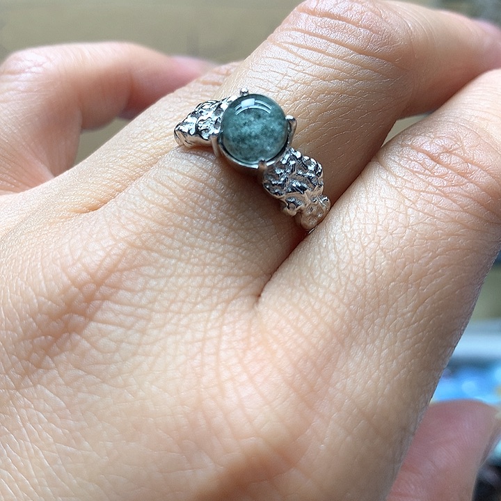 水晶水晶戒指银S925镶嵌