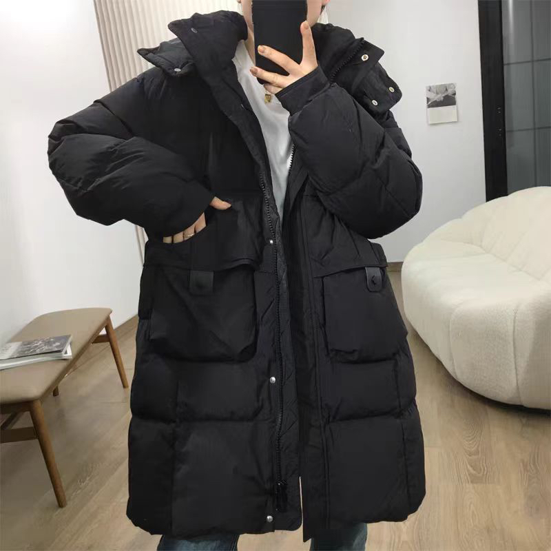 常规款连帽加厚宽松收腰保暖森系秋冬中长款