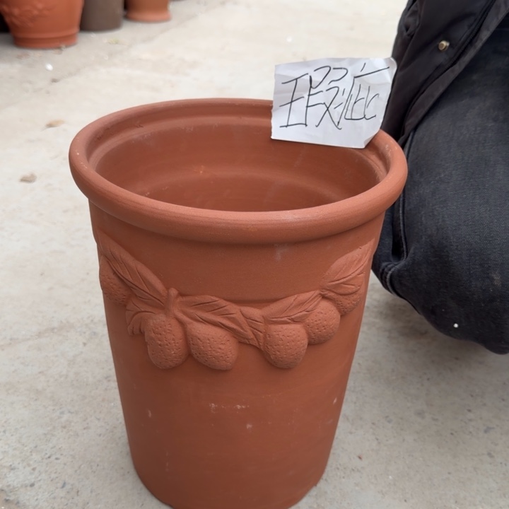 紫砂花盆口25高31宜兴紫砂底部瑕疵