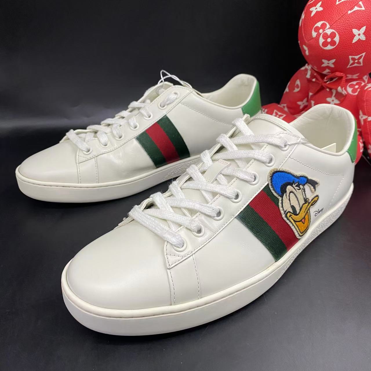 95新 GUCCI/古驰 白色唐老鸭ACE休闲时尚舒适板鞋多尺码