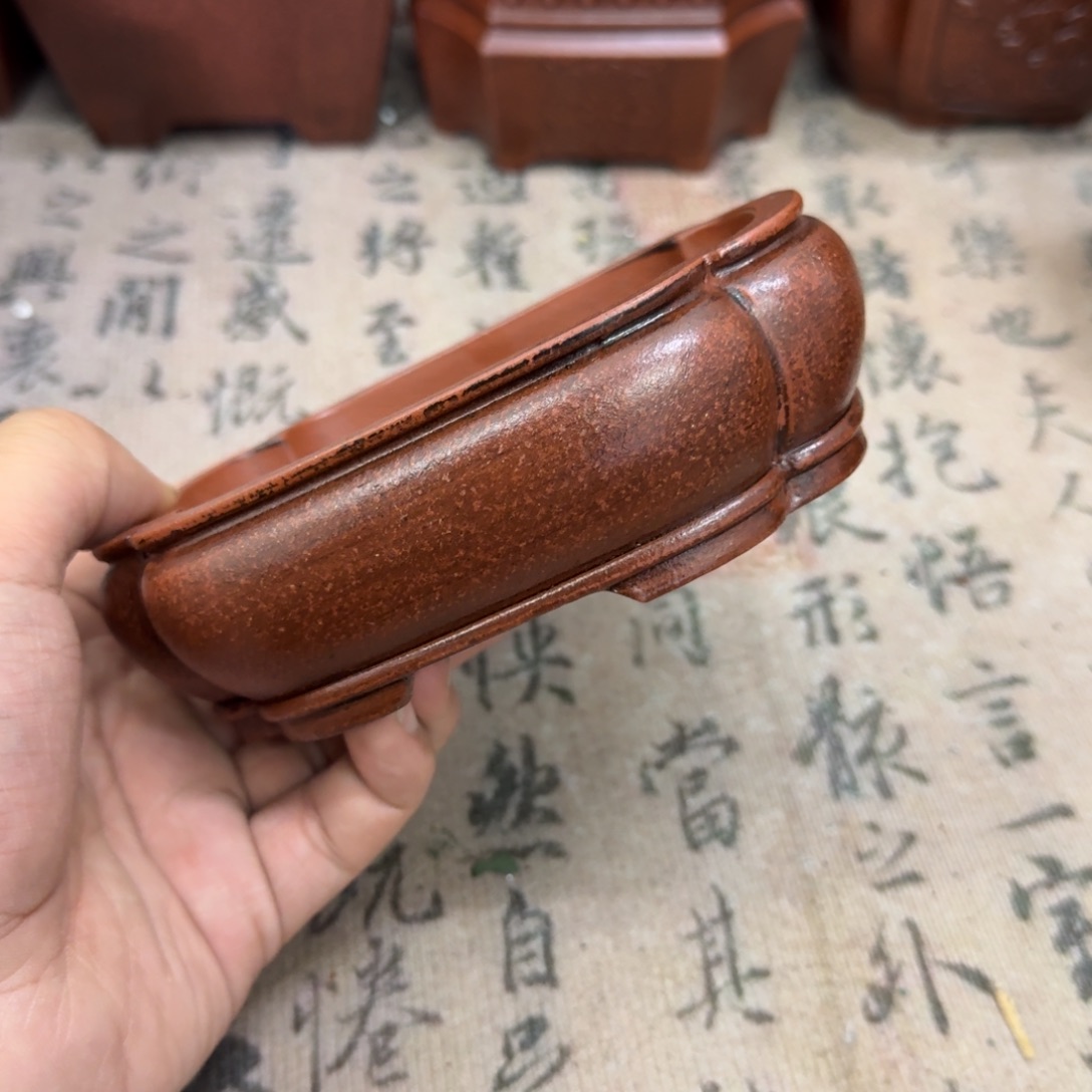 紫砂花盆12.5x9.5x3内经紫砂花盆