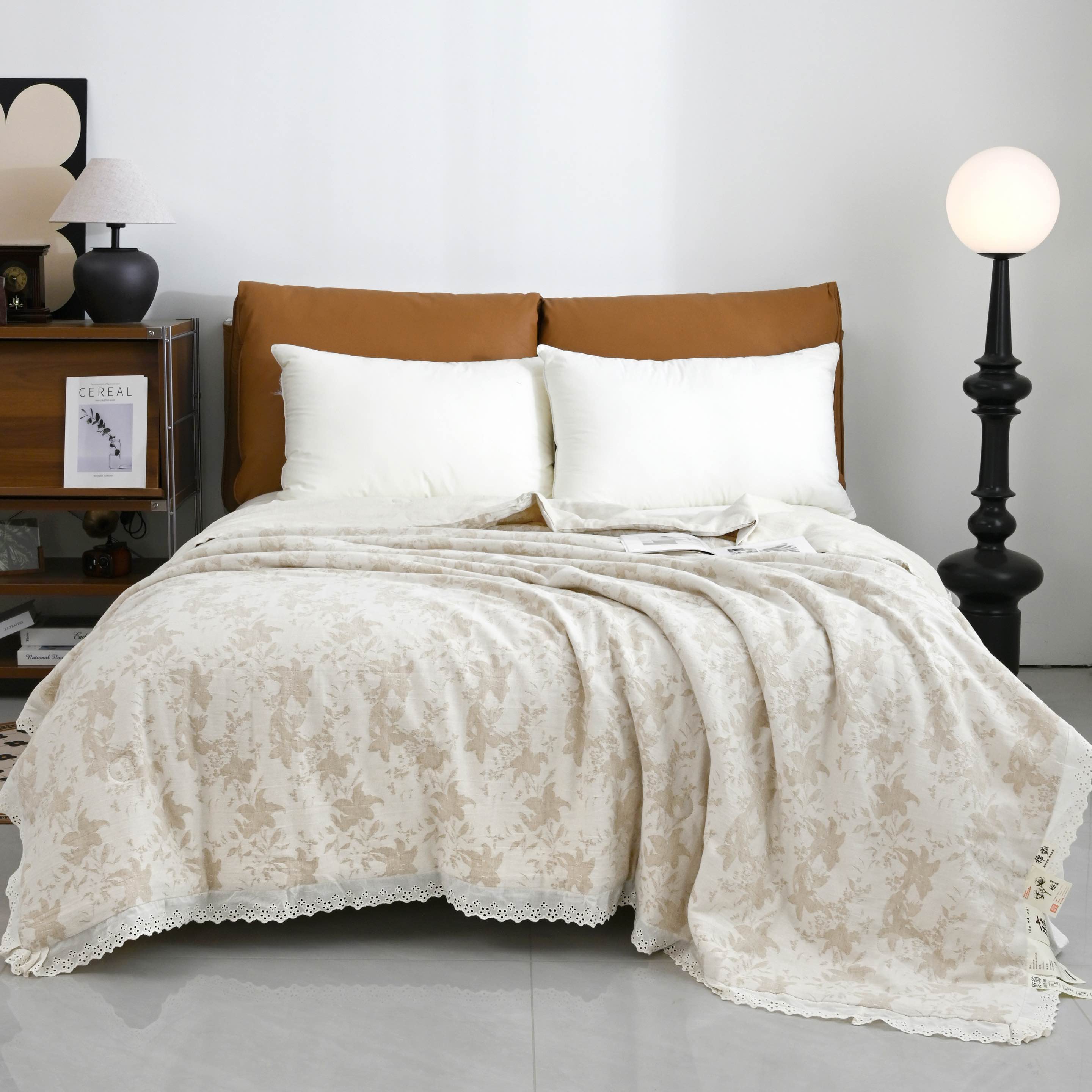 【百合恋】150*200 可水洗单人棉麻夏被空调被