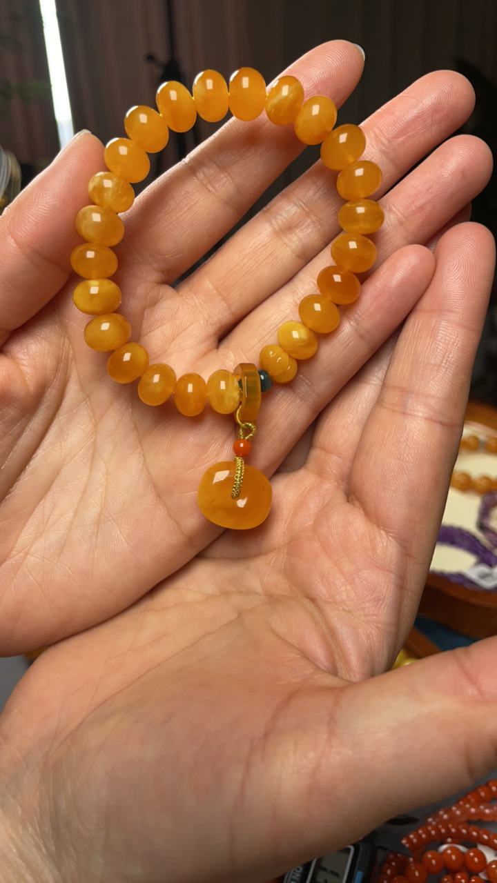纯天然蜜蜡单圈手链
