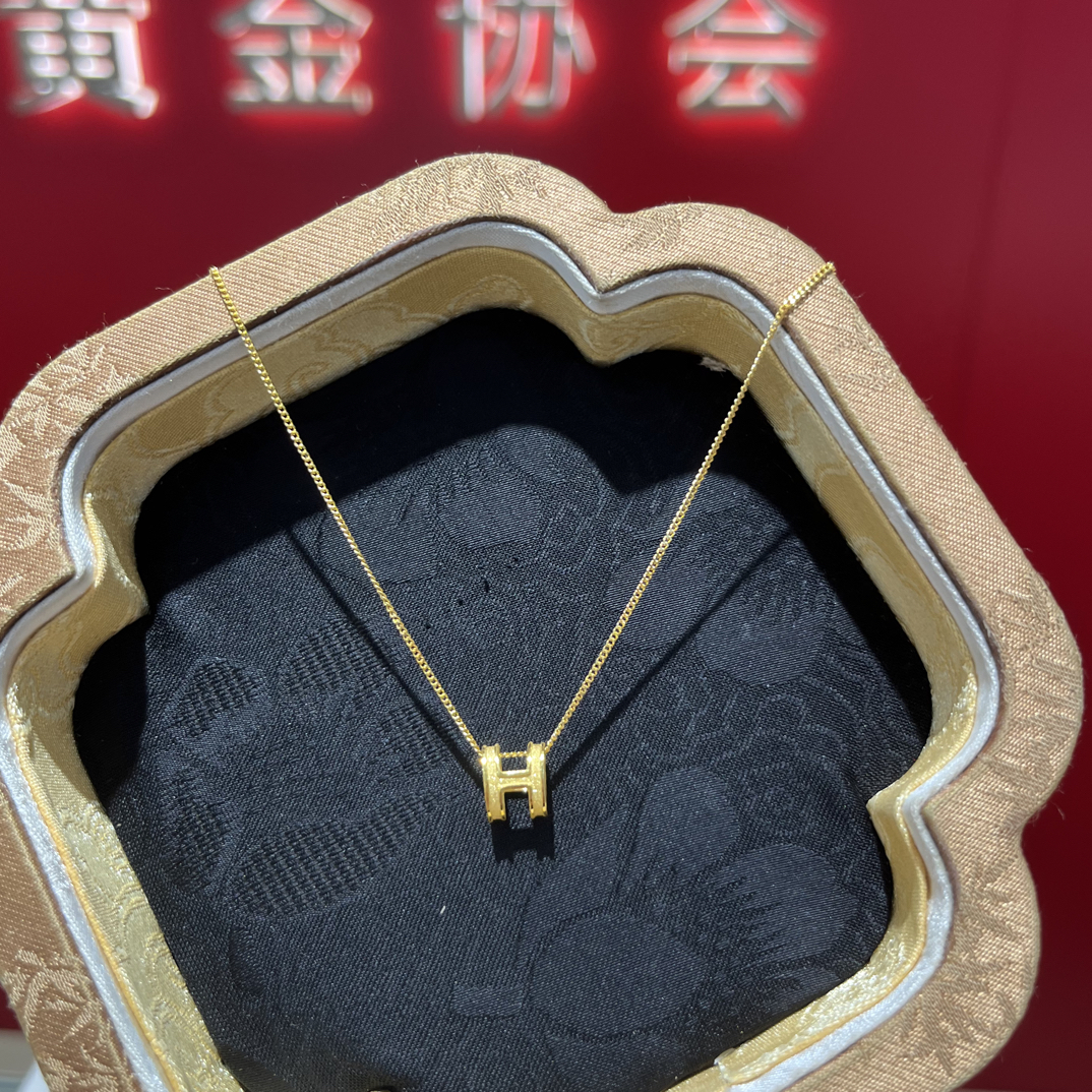 足金999小克重H项链3.59克