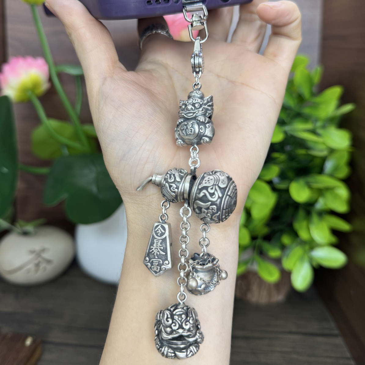 吊坠925银 小郑家纯银手机链吊坠