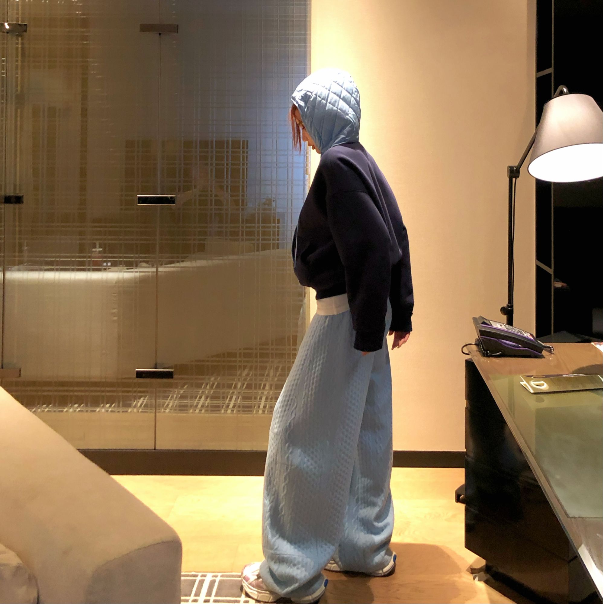 婉君T【2.0麻花弯刀裤】秋季休闲百搭显瘦纹理感阔腿裤LWJ25C3K2979