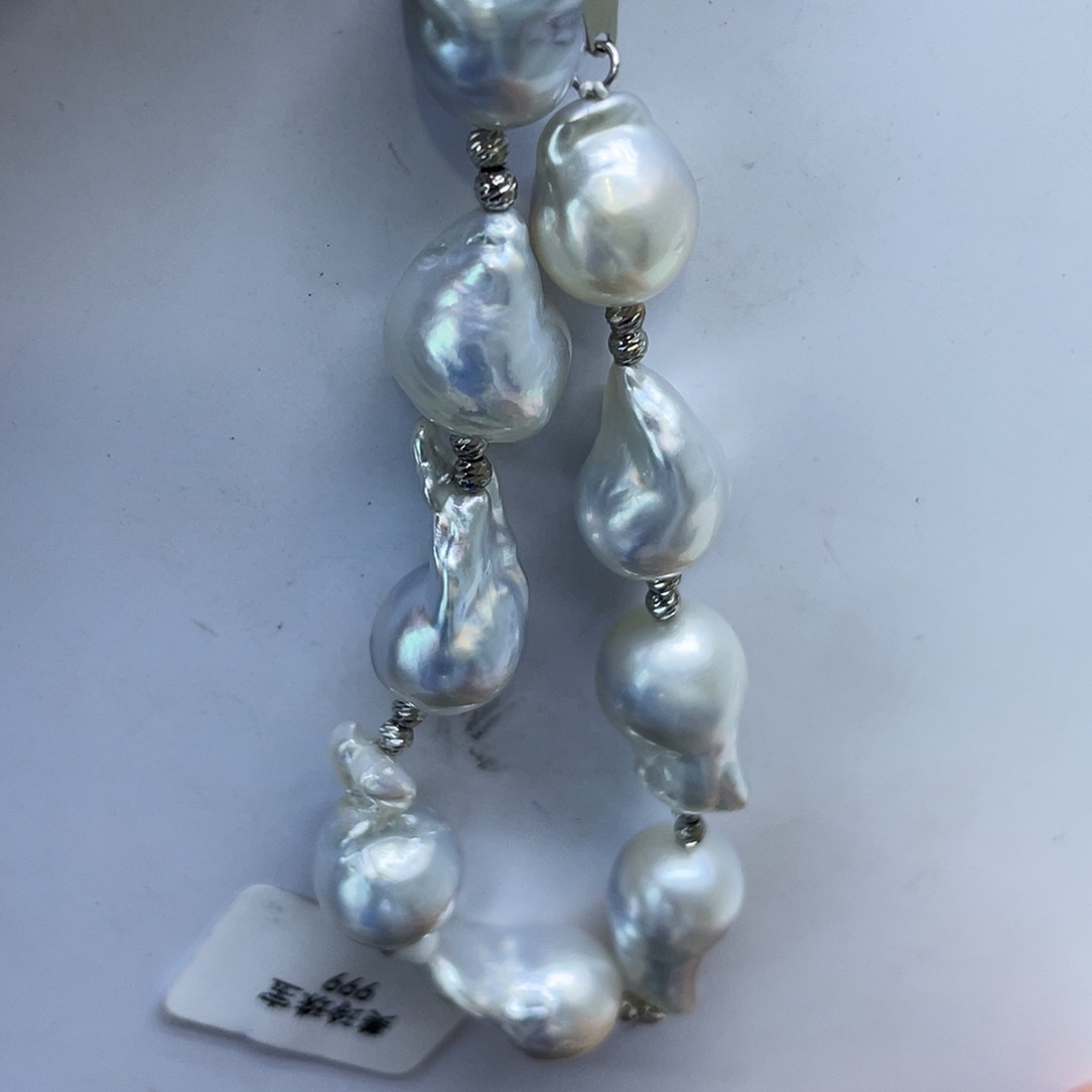 银S925镶嵌手链海水珍珠