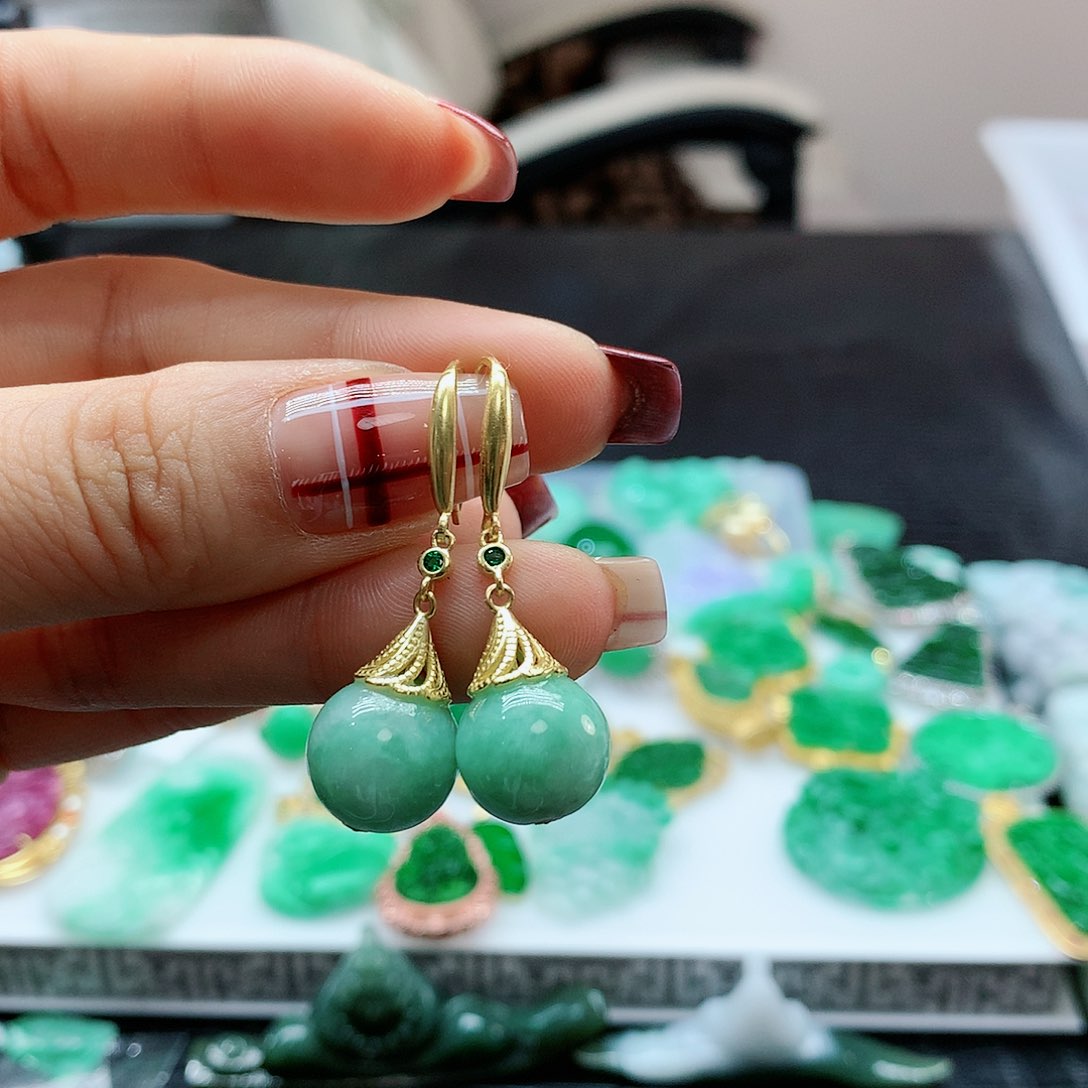 【闪购商品】翡翠耳饰银S925镶嵌，