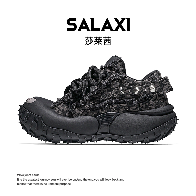 SALAXI/莎莱茜2025冬季保暖休闲鞋女增高德比大头鞋ins小众板鞋男