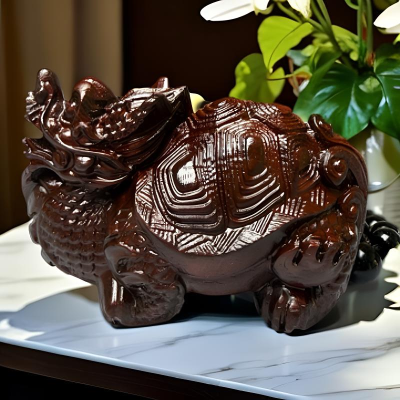非洲紫檀木[龙龟]挂件手把件摆件
