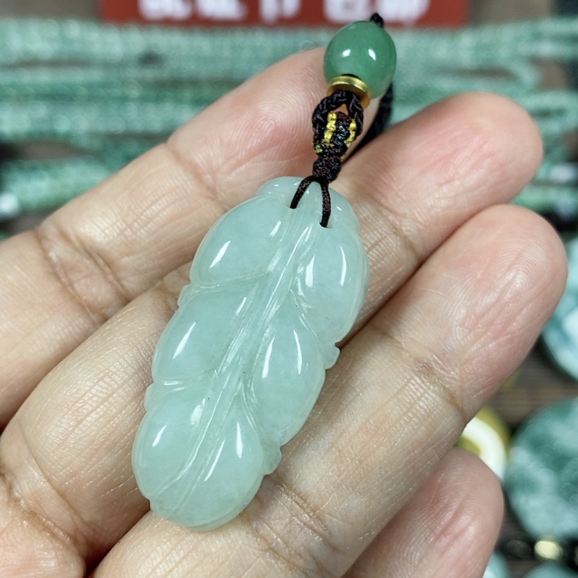 【闪购商品】翡翠颈饰未镶嵌玉吊坠翡翠玉双面金枝玉叶