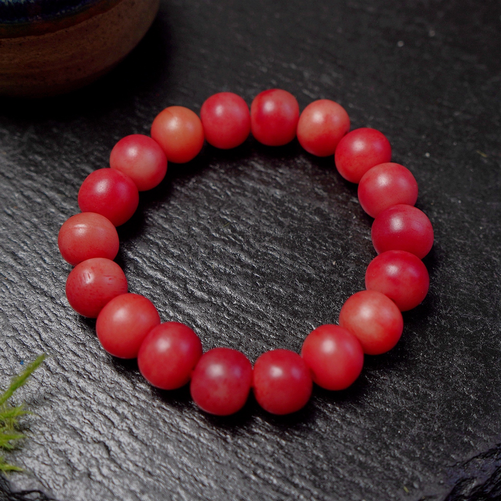 钨金布艺手链 民族风藏红花色供曼扎桶珠手链 多样性发一