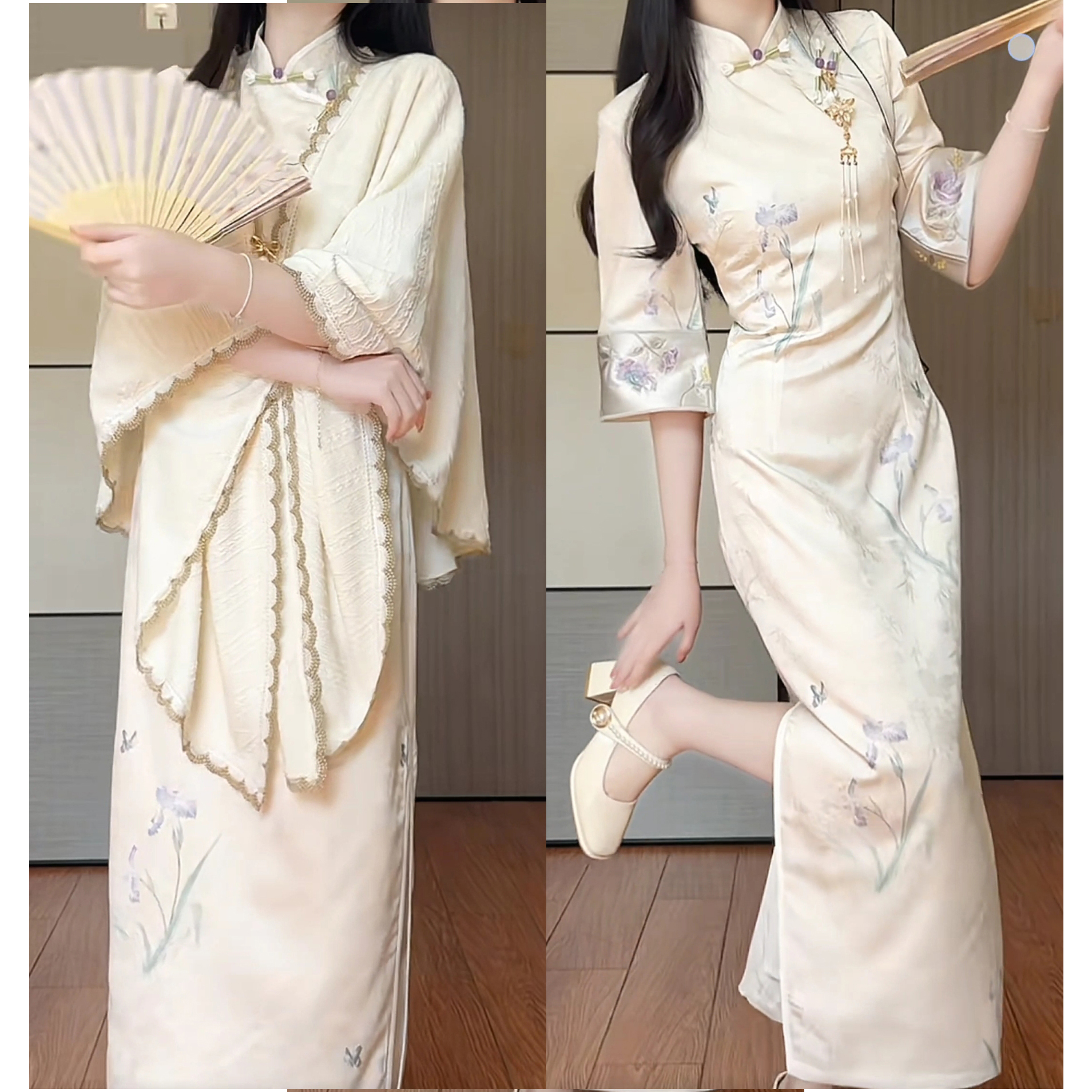 【一昕】自制春夏新中式国风气质日常刺绣清新淡雅旗袍【鸢尾花】