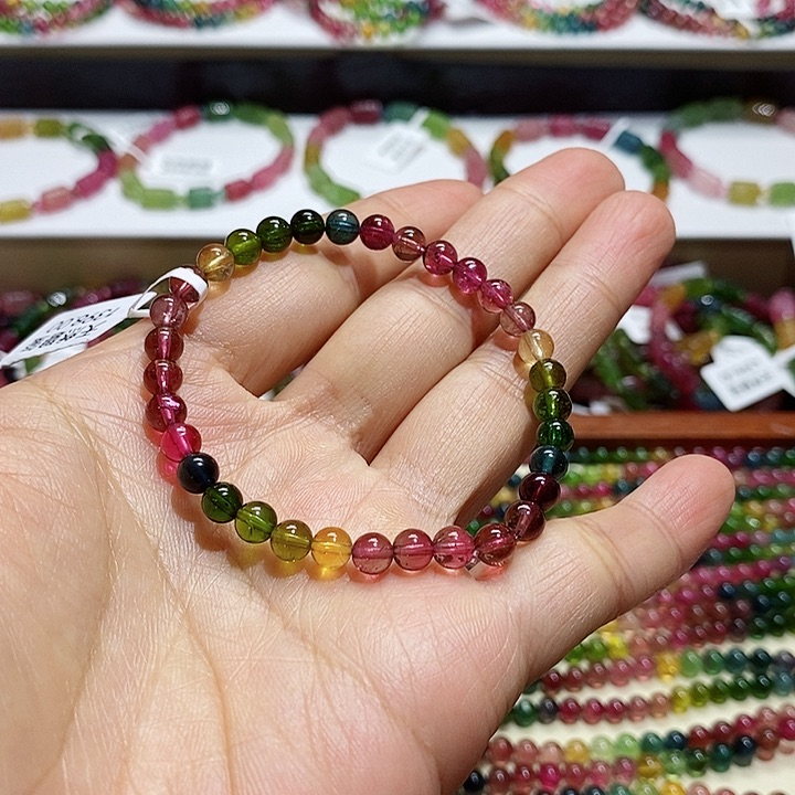 碧玺手链未镶嵌天然碧玺5.4毫米