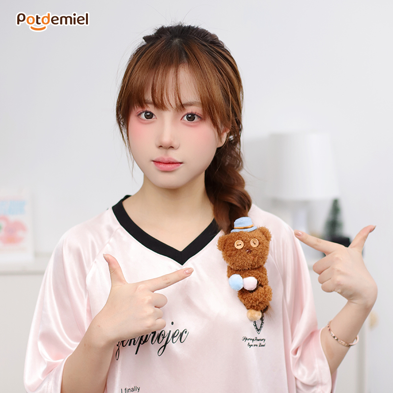 potdemiel蜂蜜罐正版环球小黄人系列绅士Tim熊可爱毛绒发圈