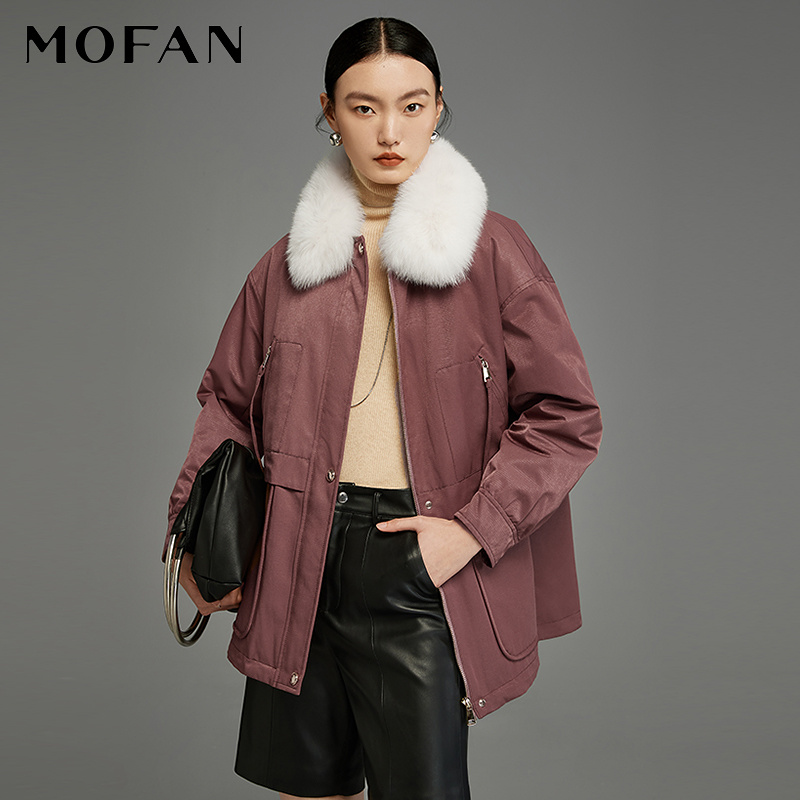 【粉丝专享】MOFAN摩凡冬新款铁锈红派克服MBO383335