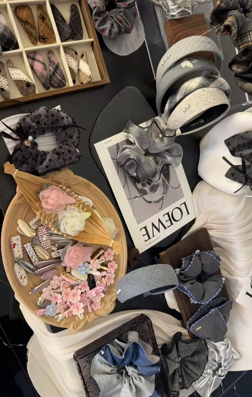 A001~A100时尚百搭甜美风发卡发饰小众绸面露思同款