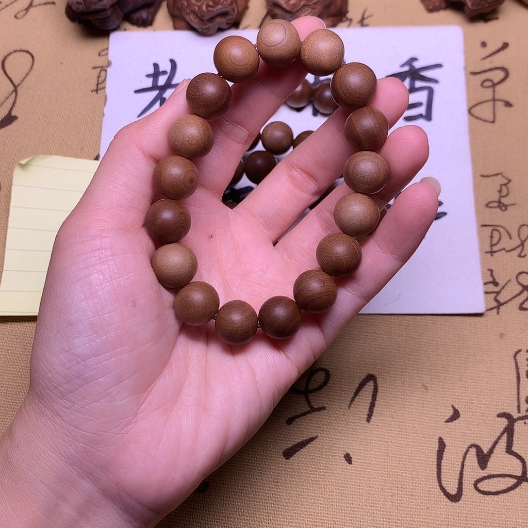 檀香木手串/手链老山檀香1.2/17微瑕疵