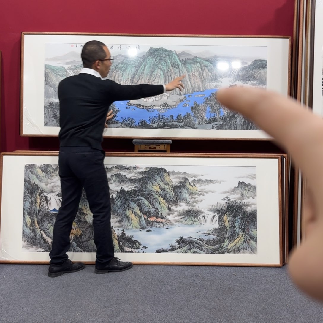 国画带框绘画210/80尺寸