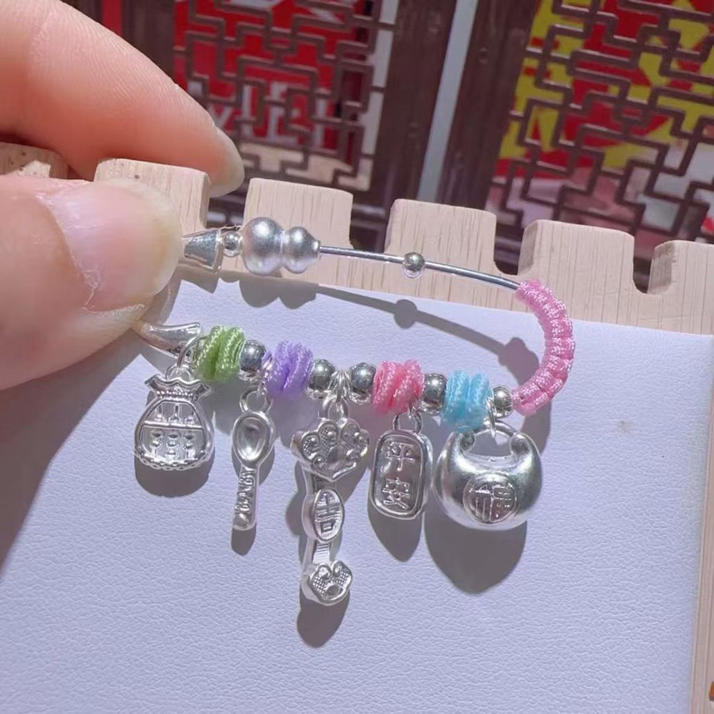 足银胸针 足银手工编织宝宝别针