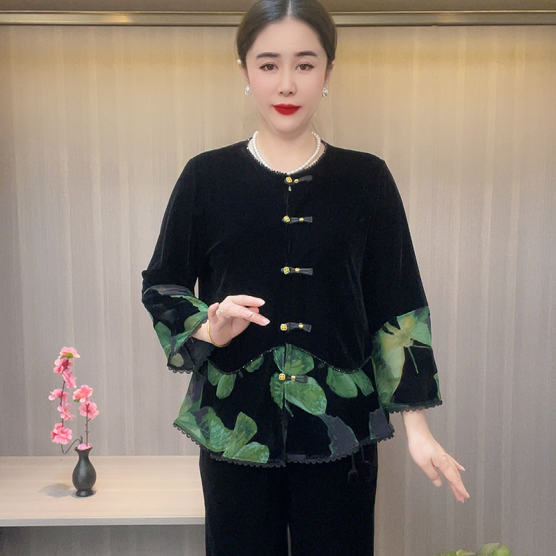 2025秋季新款新中式时尚妈妈装洋气开衫气质复古网红女装中国风