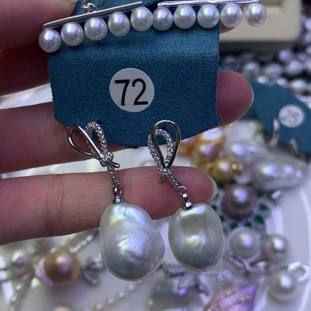 淡水珍珠耳饰银S925镶嵌J****n