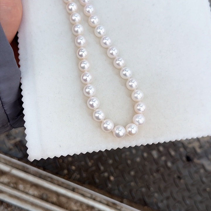 淡水珍珠颈饰银S925镶嵌早****好10-11无核镜面白