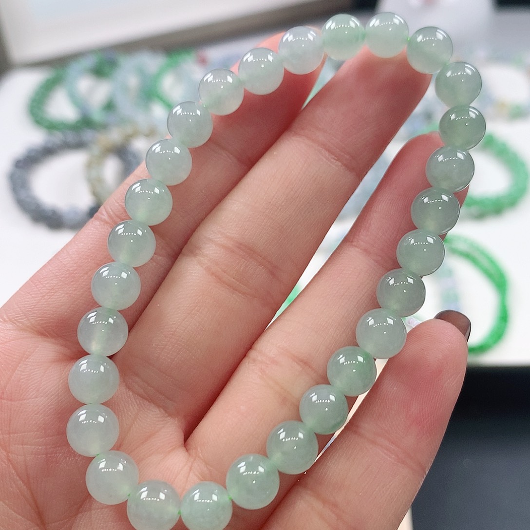 翡翠未镶嵌手链6.9mm