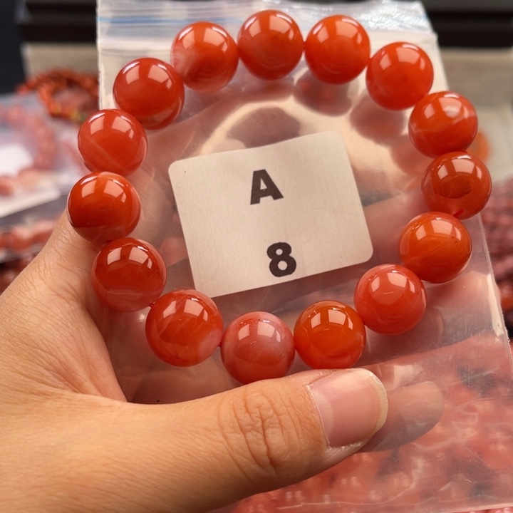 南红玛瑙未镶嵌多样性发货默认微瑕称重14mm