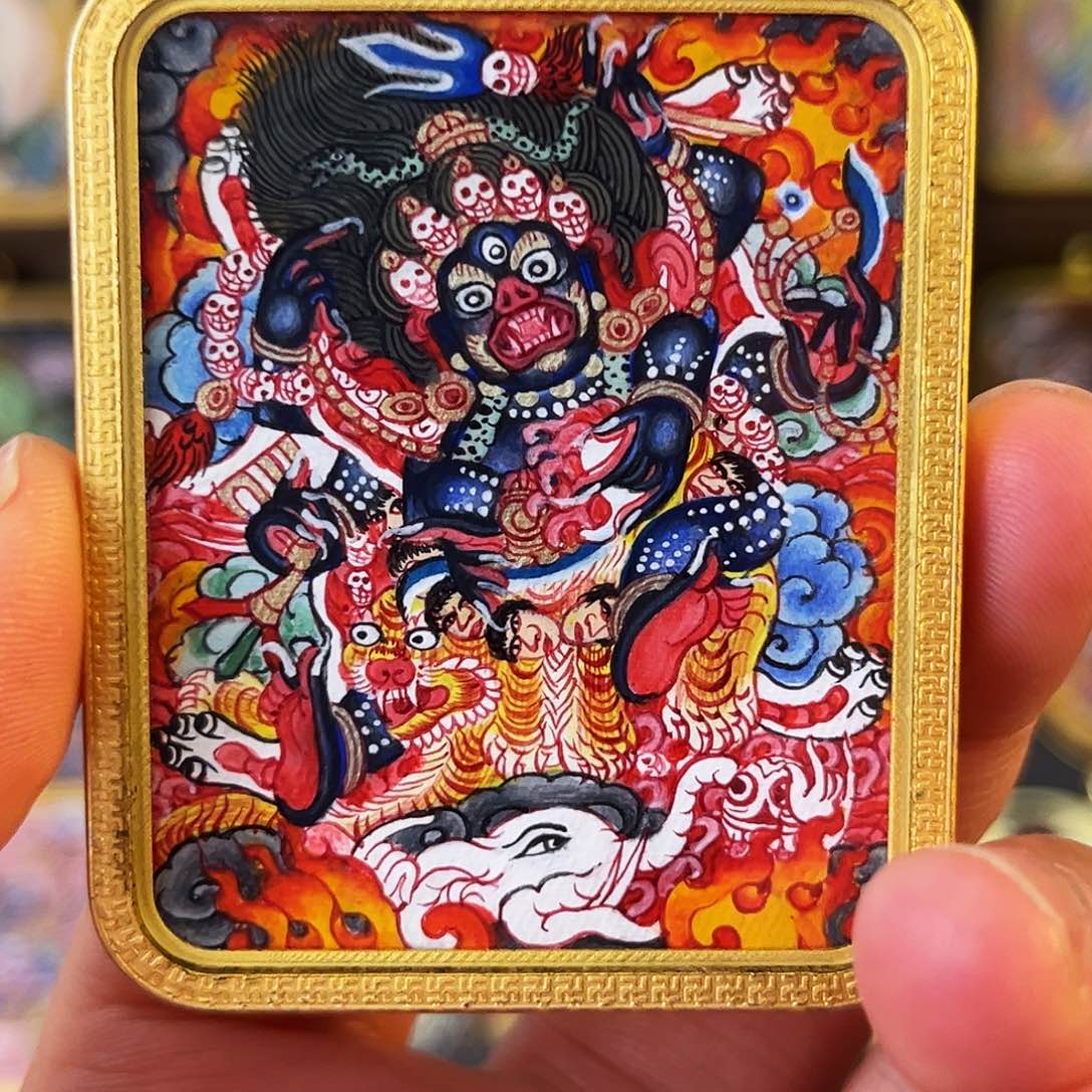 青海热贡手绘大黑天