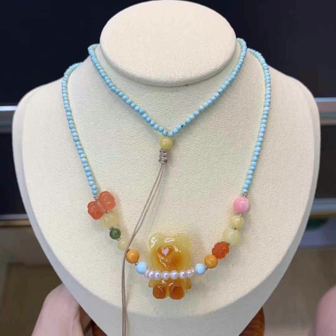 K1089 设计款脖挂小熊链 支持复检 假一罚四