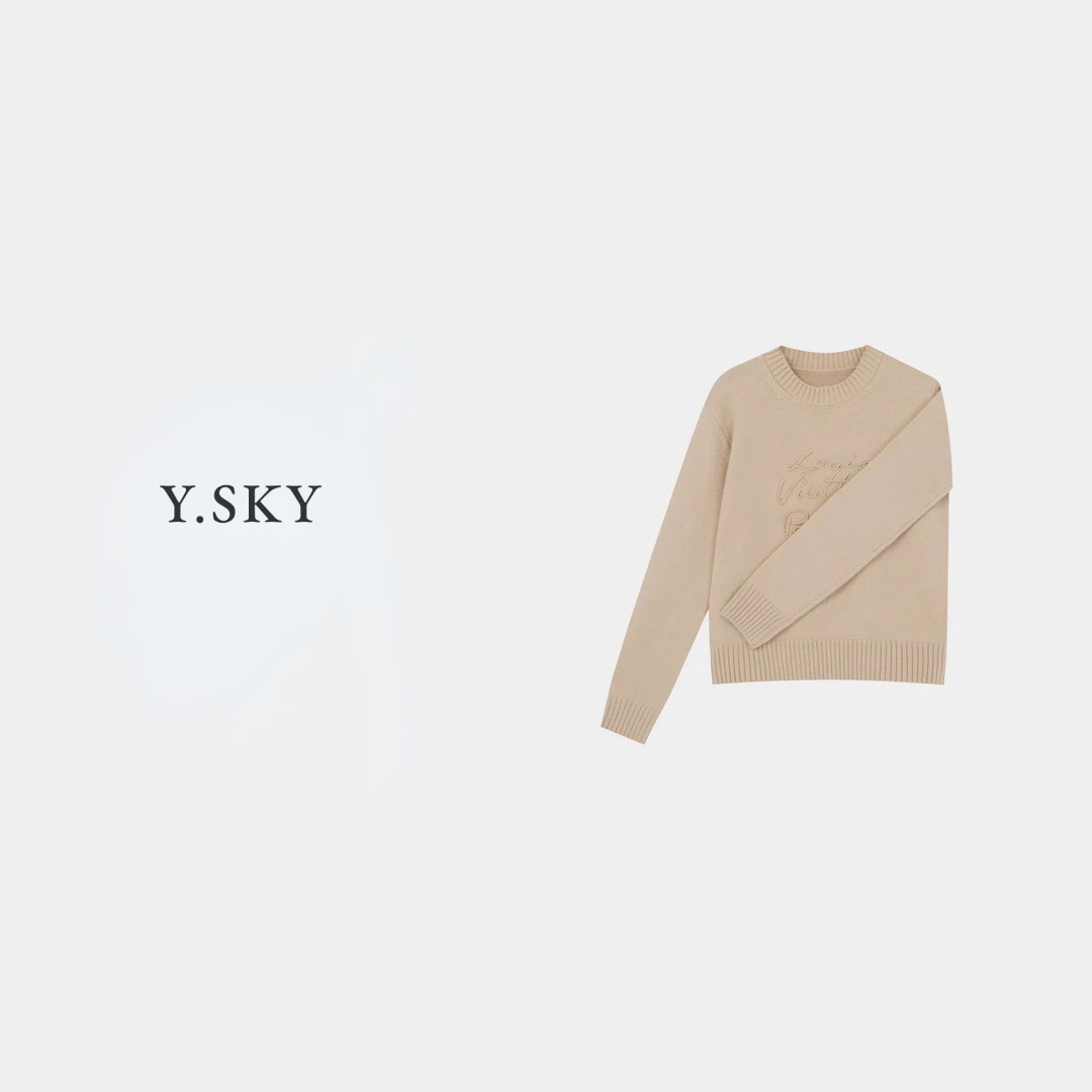 2025秋冬数字字母提花毛衣时尚显瘦百搭减龄针织网红上衣