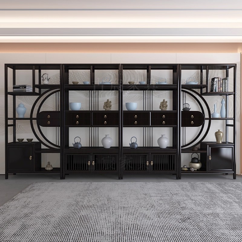 【放心购买】工厂直销圆梦博古架实木榫卯中式收纳一步到位