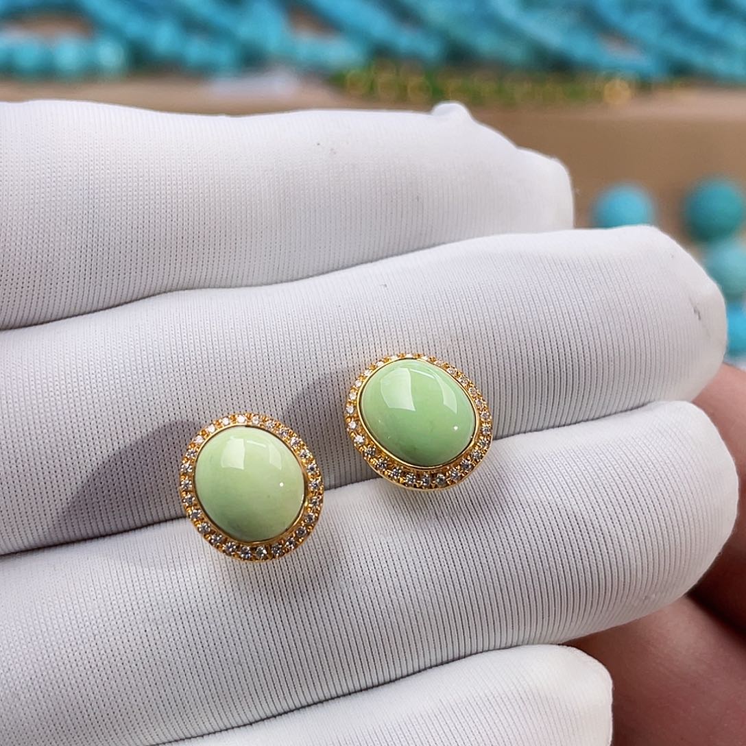 绿松石珠宝奇石18K金镶嵌