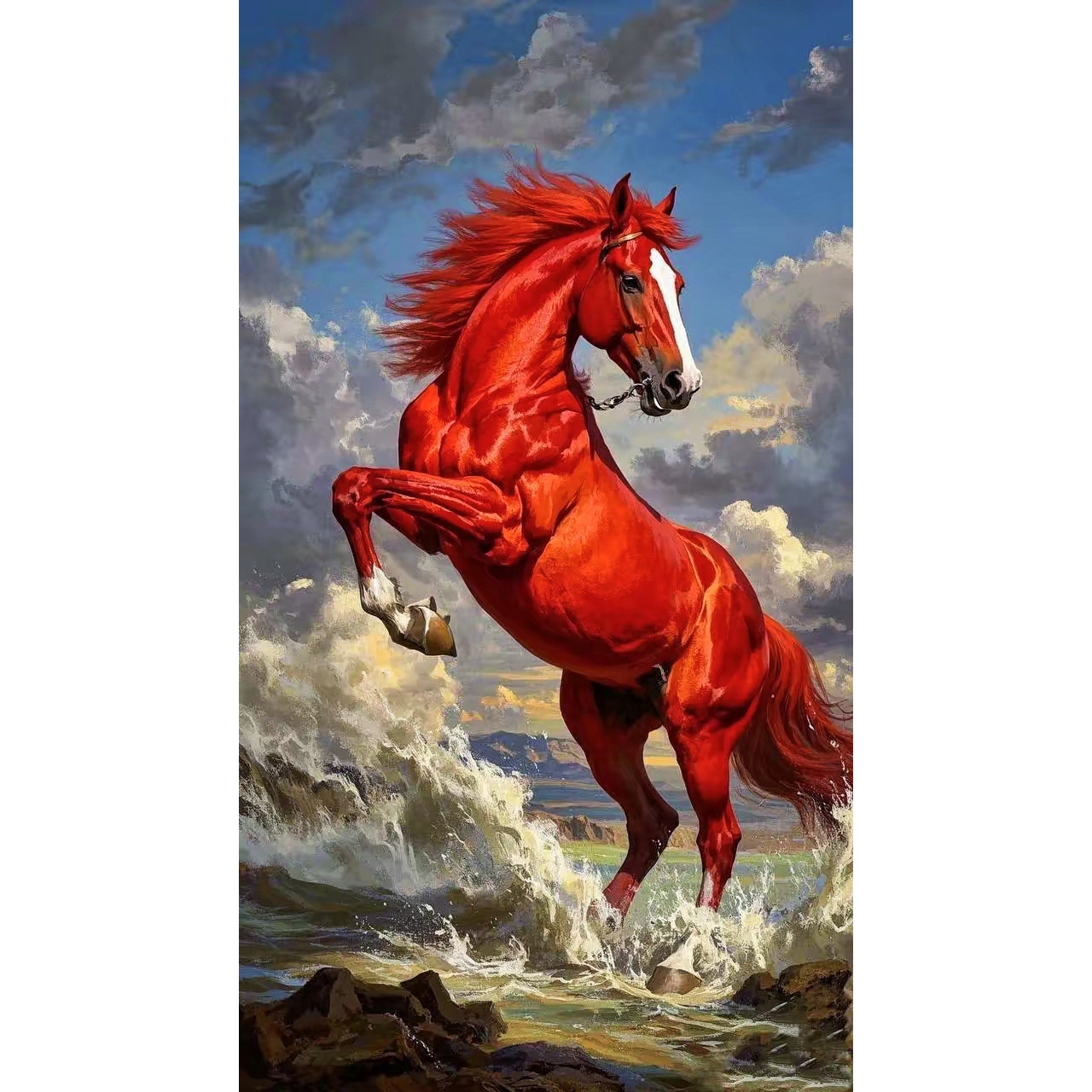 DMC十字绣-轻奢马到成功-红马72色刺绣